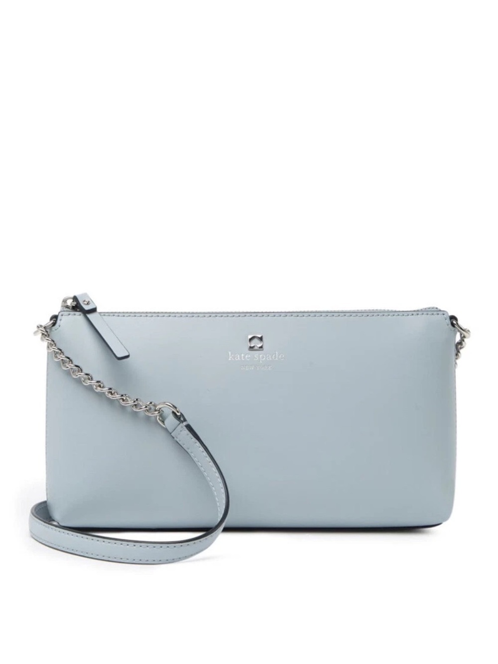 Kate Spade Declan Chain Crossbody Blue Smooth Leather